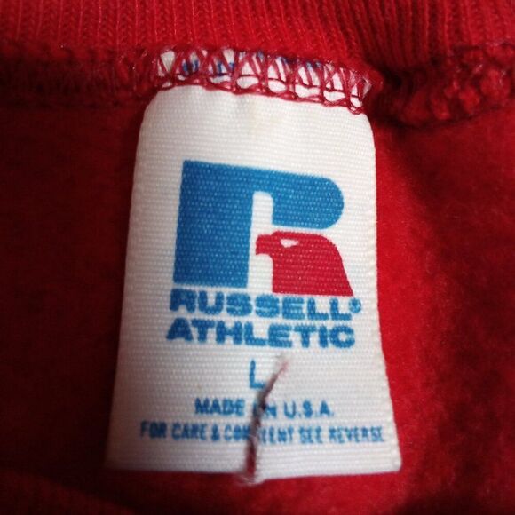 Vintage Russell Athletic Blank Crewneck Sweatshirt Red - Picture 2 of 4
